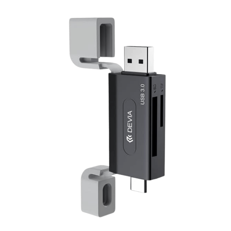 DEVIA Leopard Series USB + Type-C 3.0 To SD/TF 2 In 1 Card Reader