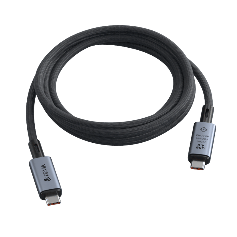 devia extreme speed cable usb4 40 gb/s 240 w negro