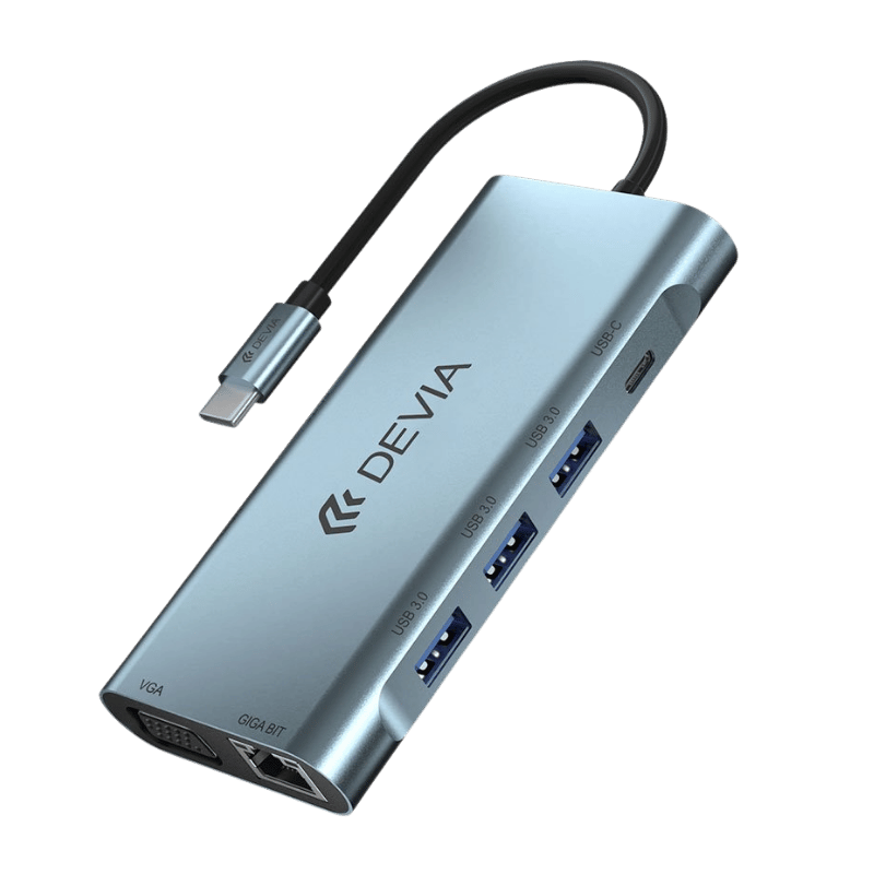 devia leopard hub usb-c 11 en 1 docking station gris