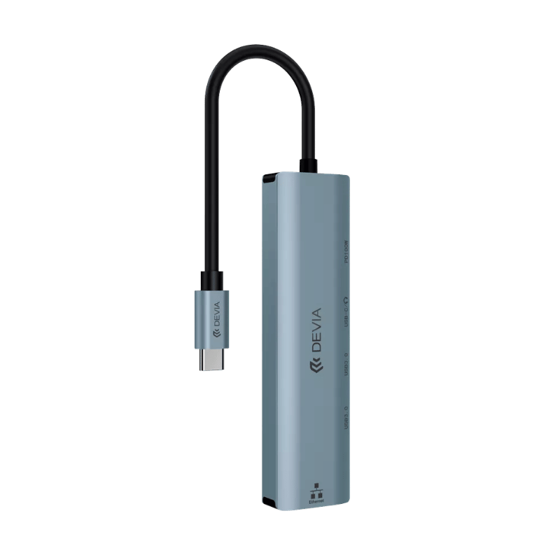 ADAPTADOR DEVIA LEOPARD SERIES TYPE-C TO USB*2+C+PD 100W 4 IN 1