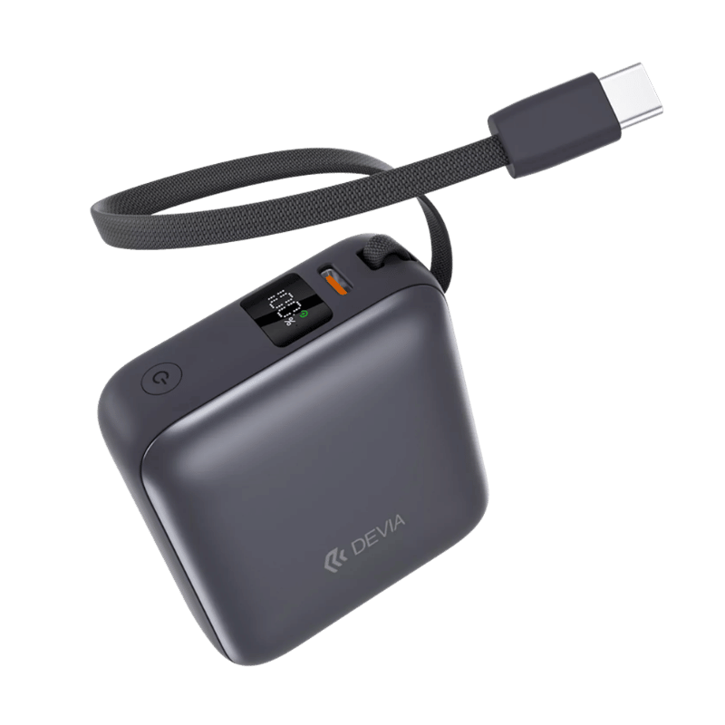 CARGADOR DEVIA ULTRA1PD 35W POWER BAND WITH BUILT IN CABLE MODERN GRAY