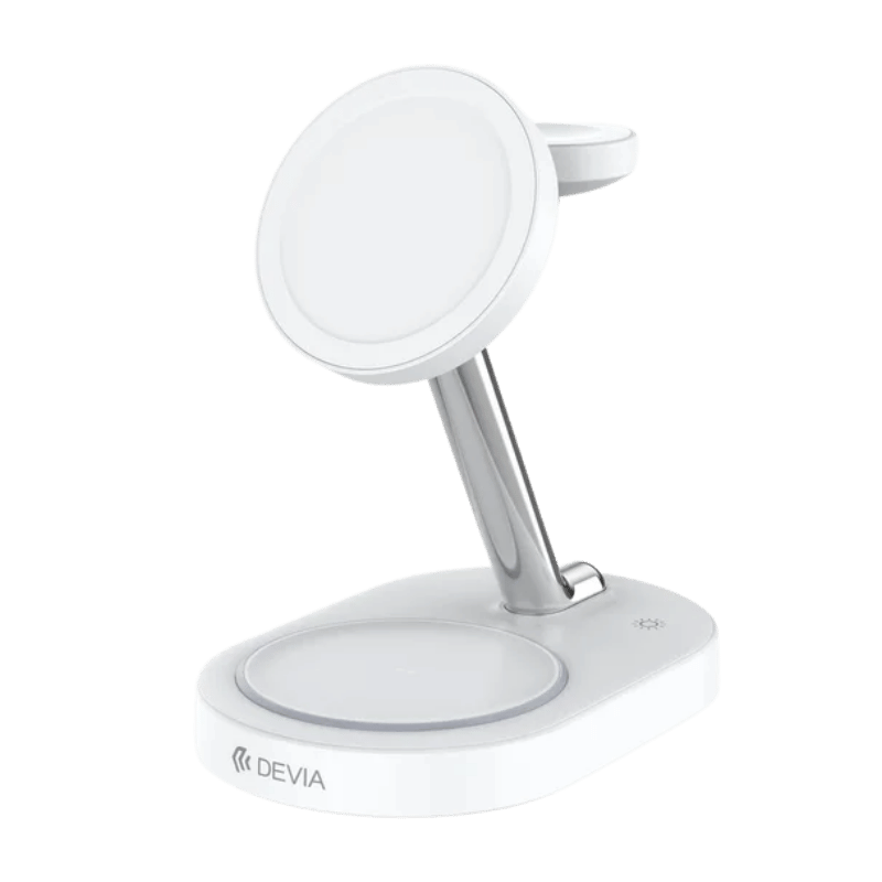 CARGADOR Devia Extreme Speed base inalámbrica magnética 3 en 1 – Blanco
