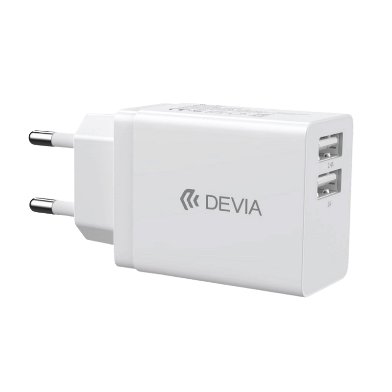 CARGADOR Devia Lite2 2,4A doble USB-A (enchufe EU)