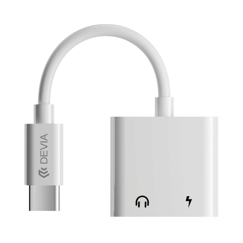 ADAPTADOR Devia Smart USB-C a doble USB-C audio + carga simultánea