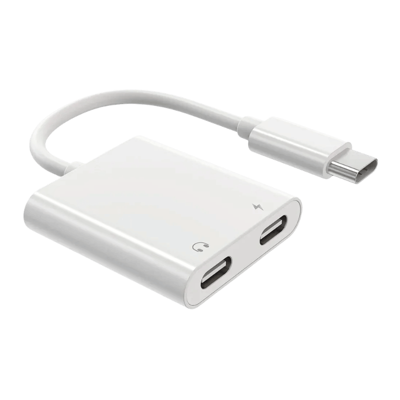 ADAPTADOR Devia Smart USB-C a doble USB-C audio + carga simultánea