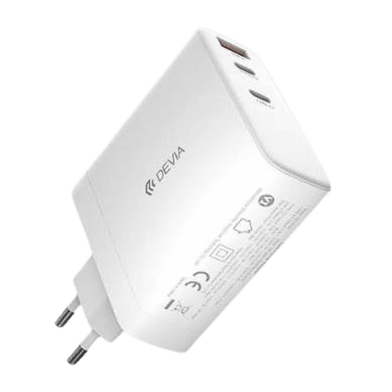 CARGADOR Devia Extreme Speed 140W GaN 2 USB-C + USB-A PD para notebook – (enchufe EU)