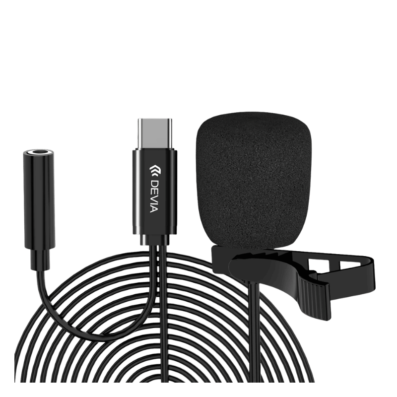MICROFONO Devia Smart con cable USB-C corbatero para celular