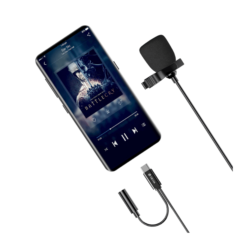 MICROFONO Devia Smart con cable USB-C corbatero para celular
