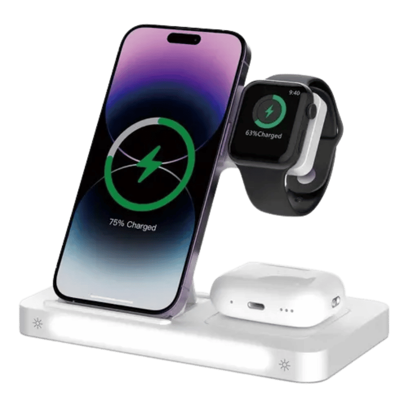 CARGADOR Devia Smart base inalámbrica 3 en 1 celular + auriculares + reloj