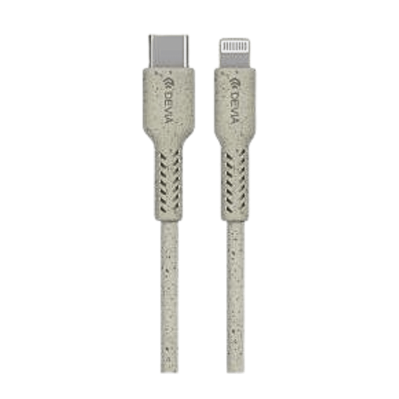 CABLE Devia Plant Straw ecológico USB-C a Lightning 27W 1 m