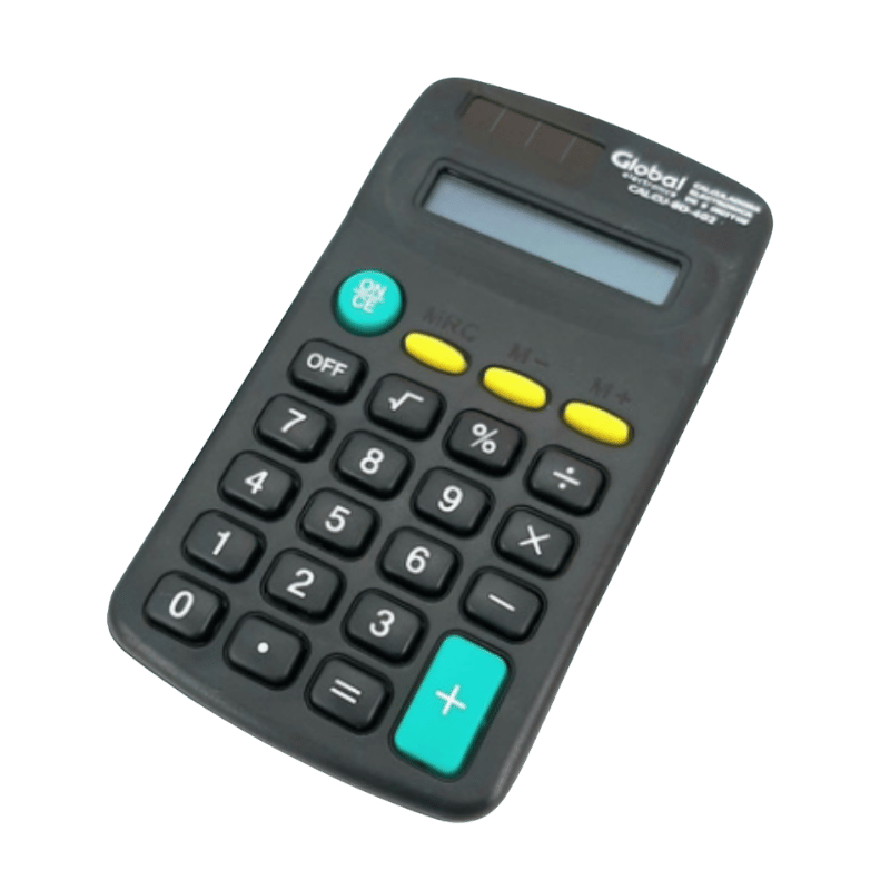 Calculadora de bolsillo GLOBAL de 8 digitos negra 402