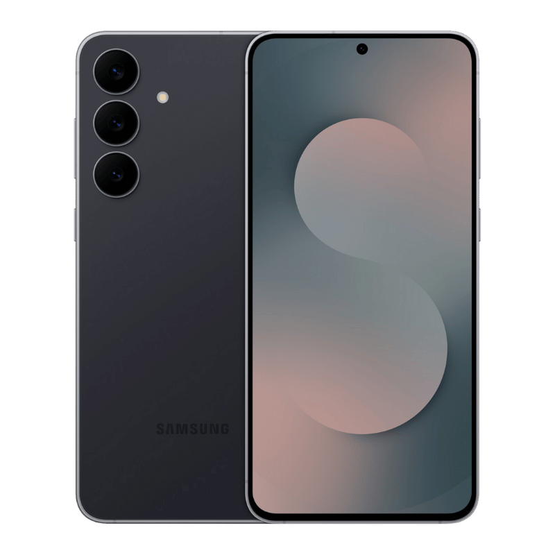 Samsung Galaxy S25 FE vista frontal y posterior color negro
