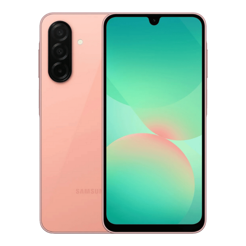 Smartphone Samsung Galaxy A26 Posterior color rosa durazno  frontal