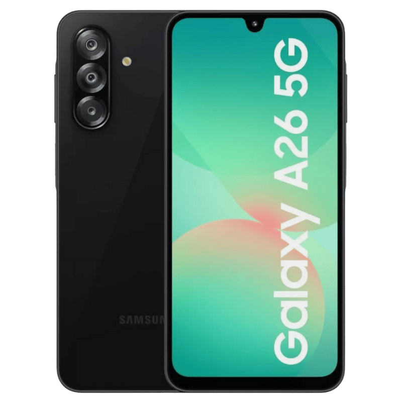 Smartphone Samsung Galaxy A26 5G Posterior Negro Frntal Pantalla tamaño 6,7 pulgadas Super AMOLED