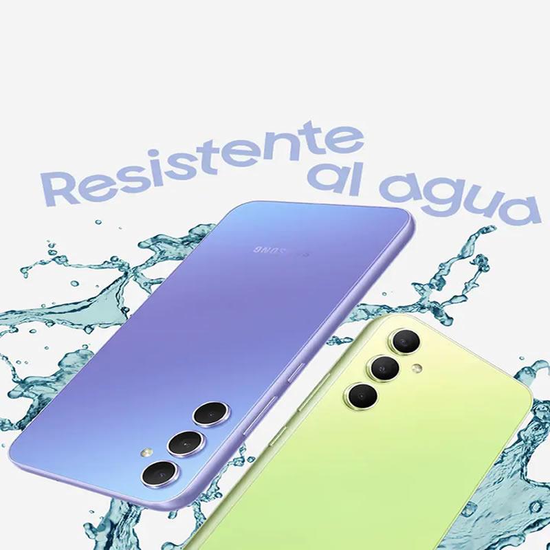 Smartphone Samsung Galaxy A34 Posterior Purpura y verde Triple Camara 48MP + 8MP + 5MP
