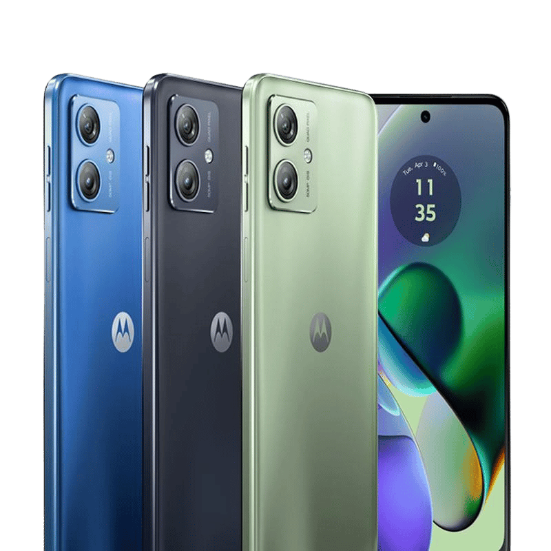 Vista trasera del Motorola Moto G54, con cámara dual de 50MP y diseño elegante, ideal para capturar momentos especiales