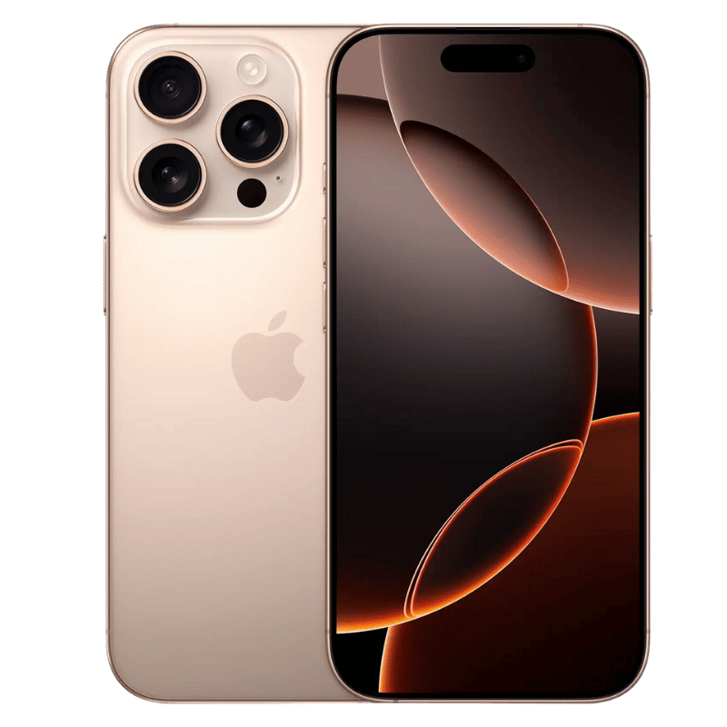 Smartphone Iphone 16 pro Posterior Dessert Titanium Frontal