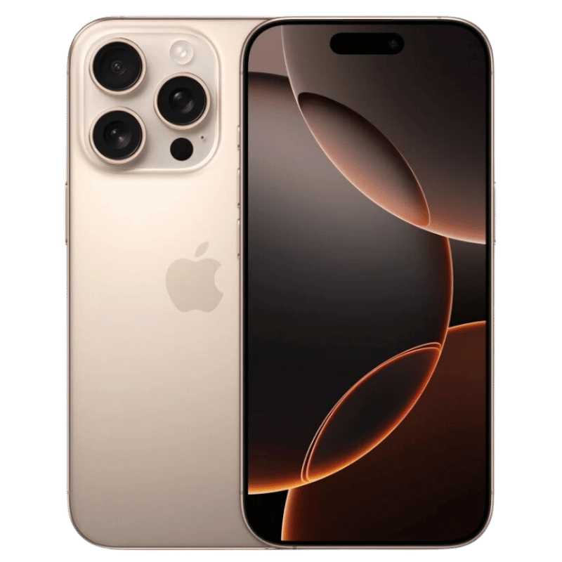 Smartphone Iphone 16 pro Posterior Dessert Titanium Frontal