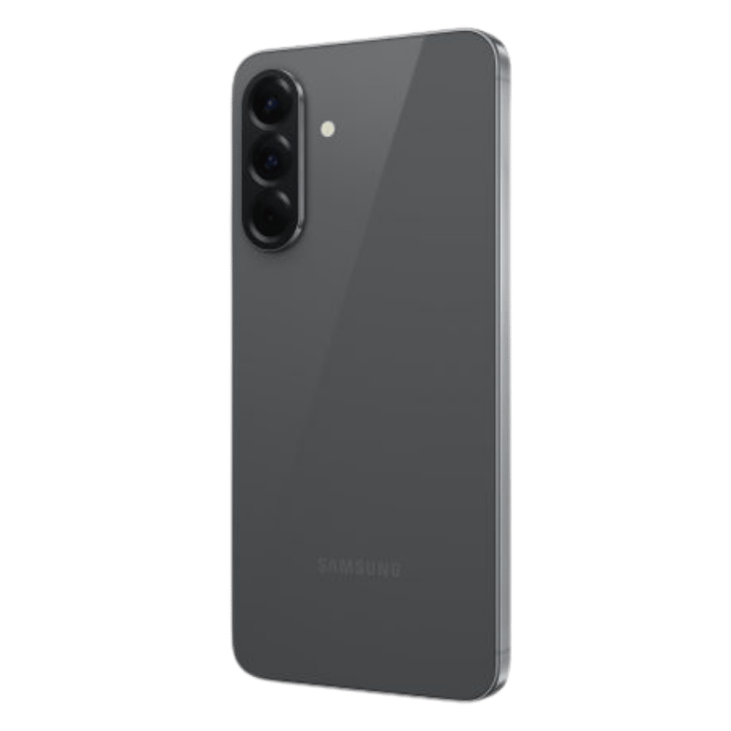 Smartphone Samsung Galaxy A56 5G color negro vista Lateral posterior Camara Triple  50MP + 12MP + 5MP