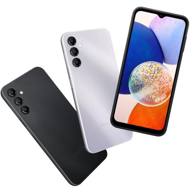 Smartphone Samsung Galaxy A14 Negro y plateado Triple Camara 50MP + 5MP + 2MP Frontal