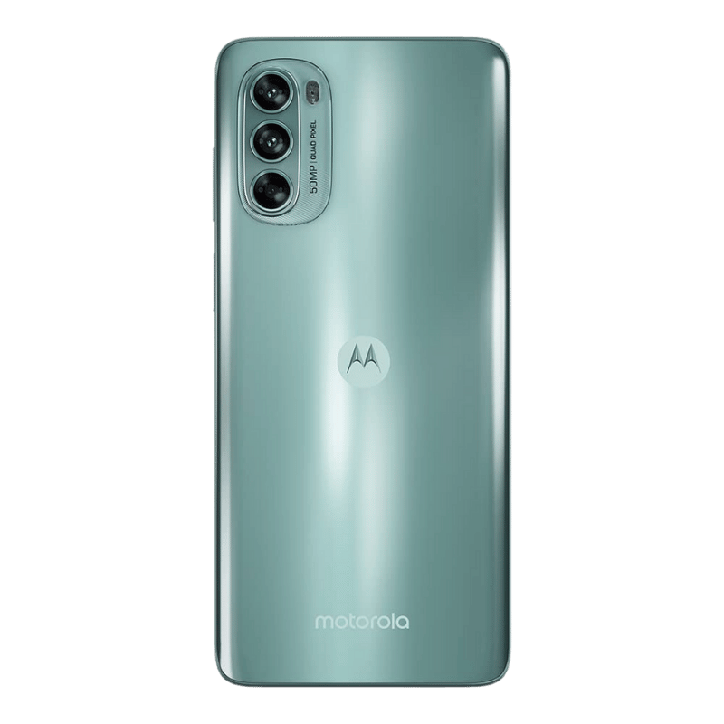 Smartphone Motorola Moto G62 5G color Verde vista posterior triple camara  50MP + 8MP + 2MP