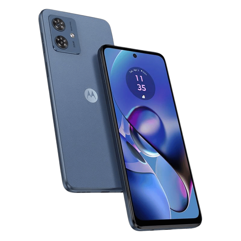 Captura detallada del Motorola Moto G54 con cámara selfie de 16MP, ideal para retratos vivos y llenos de color, disponible con delivery en todo Quilmes.