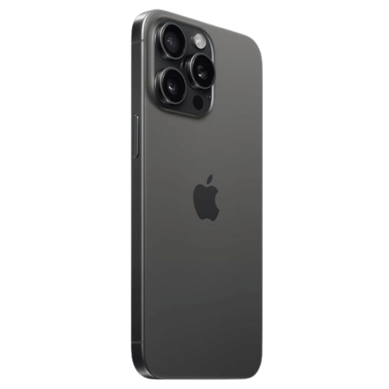 Vista trasera del Apple iPhone 15 Pro Max, con cámara principal de 48MP y diseño elegante, perfecto para capturar momentos con claridad asombrosa. Oferta especial con cuotas sin interés