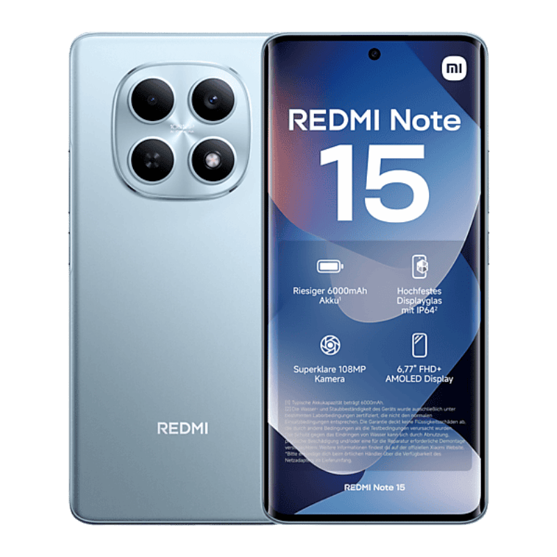 Xiaomi Redmi Note 15 5G vista frontal y posterior