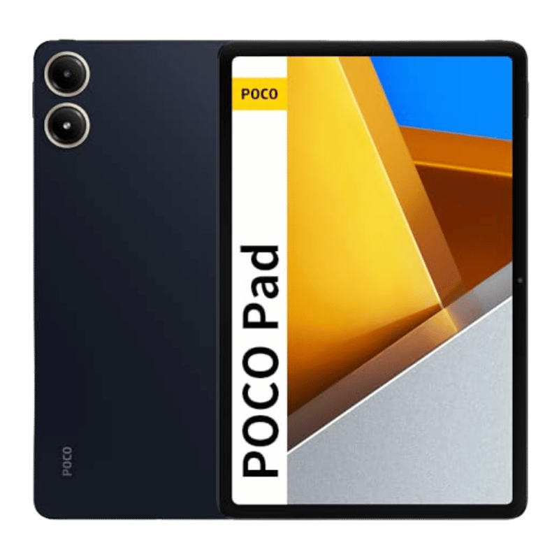 Tablet Xiaomi Redmi Poco Pad 8 Posterior Azul oscuro frontal Pantalla tamaño 12,1 pulgadas