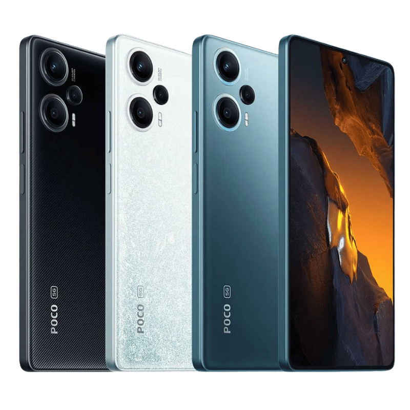 Vista trasera del Xiaomi Poco F5 5G con cámara triple de 64MP y diseño elegante, perfecto para capturar momentos inolvidables