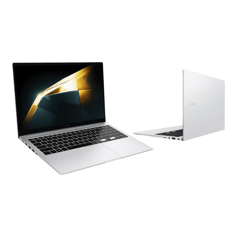 NOTEBOOK SAMSUNG BOOK4 NP750XGK 7150U color plateada en dos vistas
