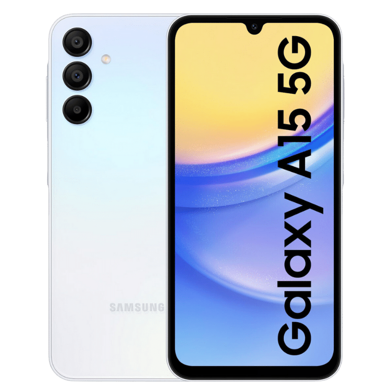 Smartphone Samsung Galaxy A15 5G enconómico, en color blanco, en oferta