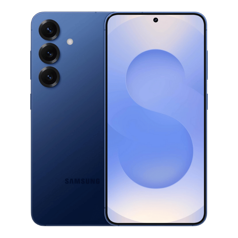 Smartphone Samsung Galaxy S25 5G Posterior color azul con oferta en efectivo frontal 