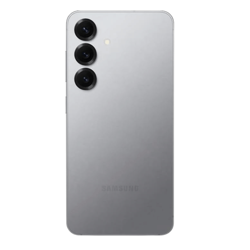 Smartphone Samsung Galaxy S25 5G vista posterior color gris Triple Camara  50MP + 10MP + 12M;P