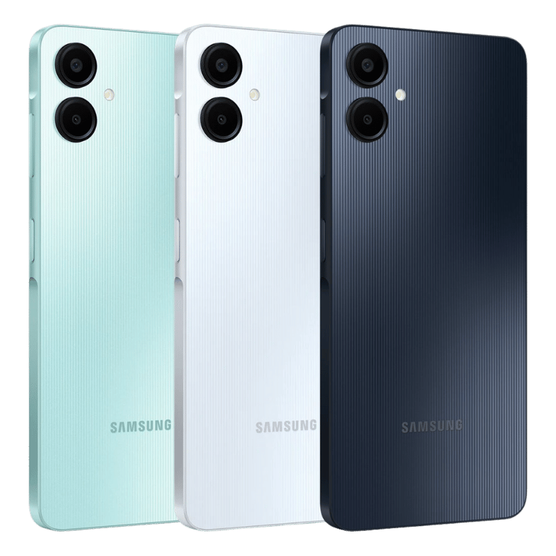 Smartphone Samsung Galaxy A06 Posterior Verde, Blanco y negro, camara doble  50MP + 2MP