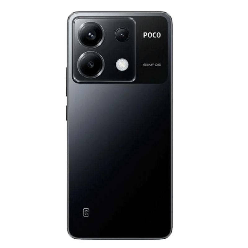 Cámara trasera triple del Xiaomi Poco X6 con sensores de 64MP, 8MP y 2MP, perfecta para fotos de alta calidad, disponible con delivery en Quilmes
