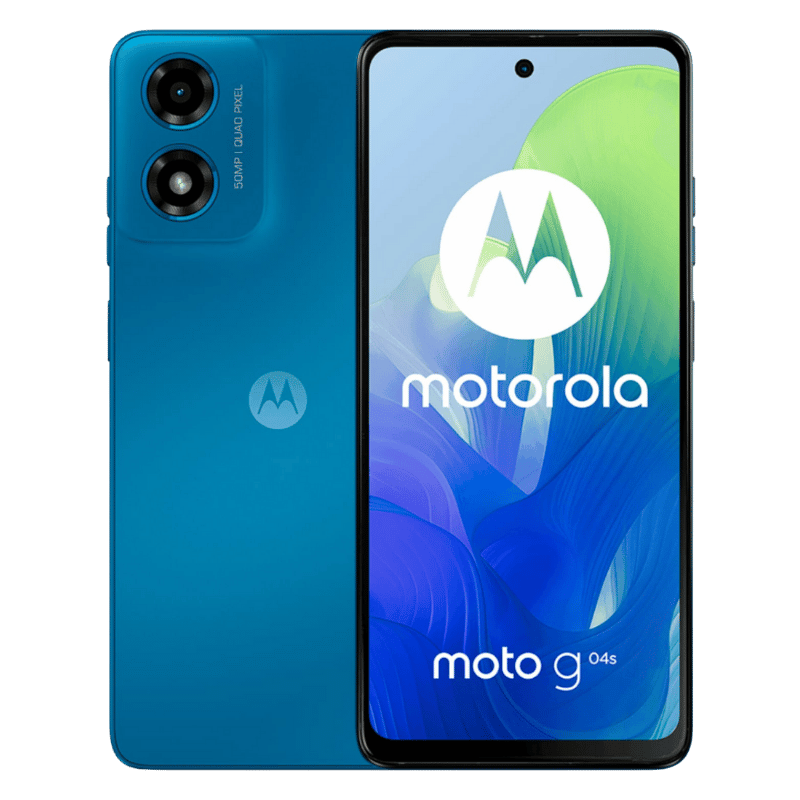 Smartphone Motorola Moto G04s en Posteror color azul, económico disponible en Mercadositio.com con envío en Quilmes, Argentina