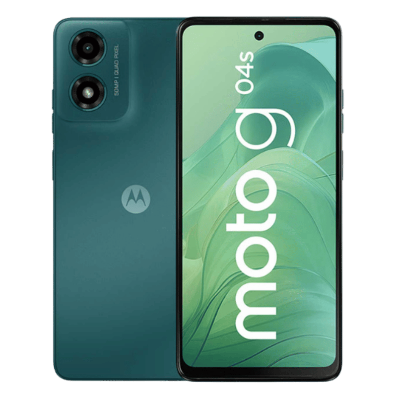Smartphone Motorola Moto G04s Posterior y frontal con pantalla HD+ de 6.56 pulgadas y tasa de refresco de 90Hz, cuotas sin interés