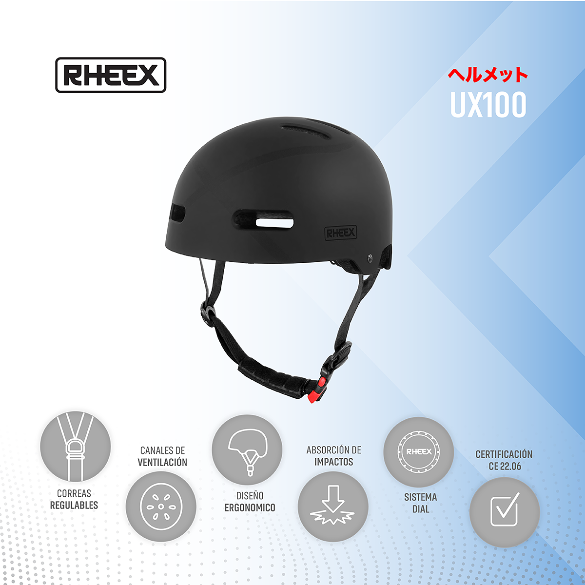 Casco UX100 Negro Talle L