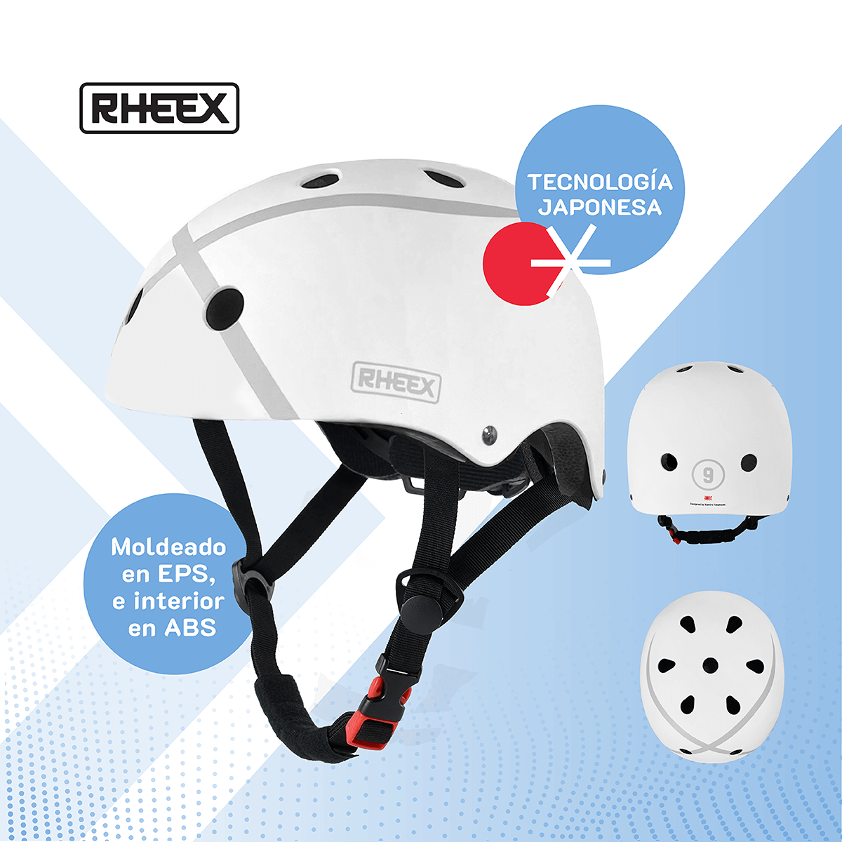 Casco Ajustable Monopatín Bici Skate Protección Y Seguridad Blanco