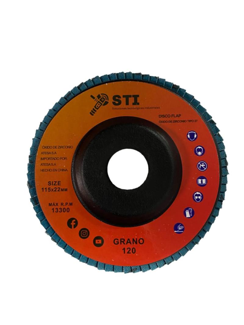 DISCO FLAP OXIDO ZIRCONIO 115 GRANO 120