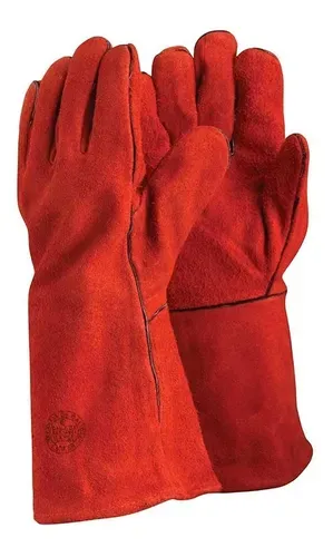 Guante Soldador Rojo De Pascale Forrado Tiras Protectora