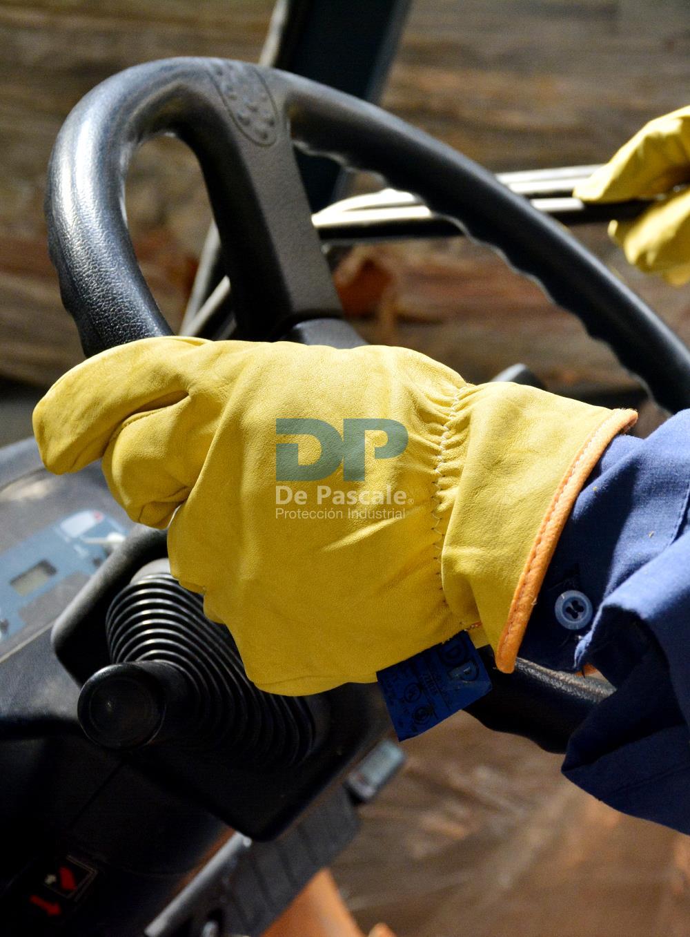 GUANTE CUERO VAQUETA AMARILLO ELASTIZADO (22202)