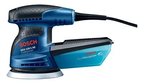 Lijadora profesional roto orbital Bosch Professional GEX 125-1 AE Heavy Duty con sistema velcro azul 250W 230V