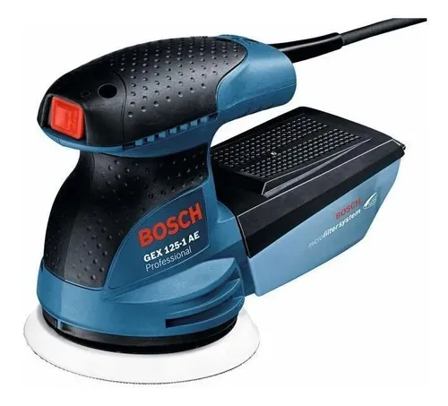 Lijadora profesional roto orbital Bosch Professional GEX 125-1 AE Heavy Duty con sistema velcro azul 250W 230V