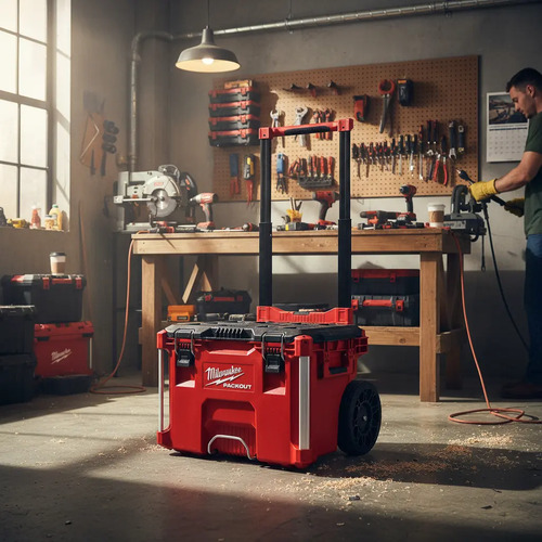 Carro De Herramientas Milwaukee Packout Organizador 4 Cajas Rojo