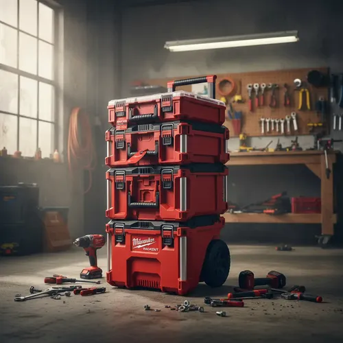 Carro De Herramientas Milwaukee Packout Organizador 4 Cajas Rojo