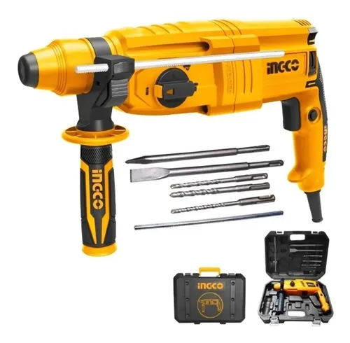 Rotomartillo Electrico Sds Plus 800w 1100rpm Maletin Ingco C Naranja