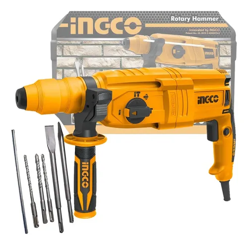 Rotomartillo Electrico Sds Plus 800w 1100rpm Maletin Ingco C Naranja
