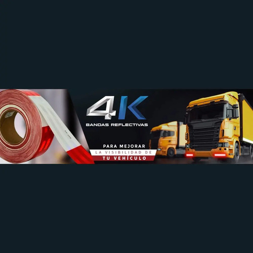 Cinta Retro Reflectiva 4k Transporte  Roja Y Blanca Rojo/blanco Homologada Vtv Seguridad Vial Remolques Alta Visibilidad Camiones Reglamentario Larga Duración Nocturno